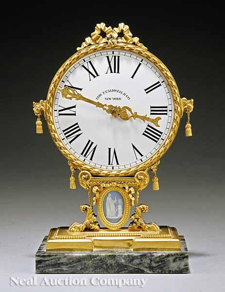 Appraisal: An American Neo-Classical-Style Gilt Bronze Desk Clock early th c