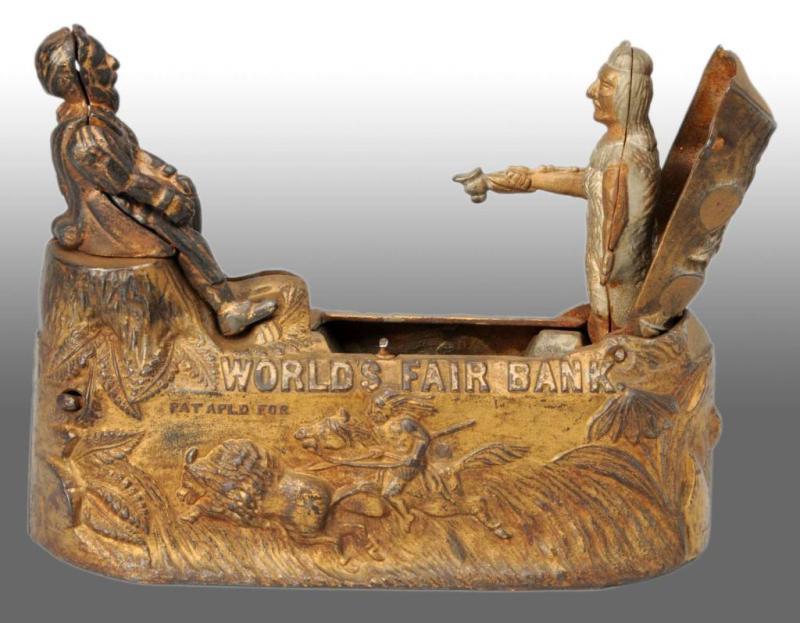 Appraisal: Cast Iron World's Fair Mechanical Bank Description Manufactured by J