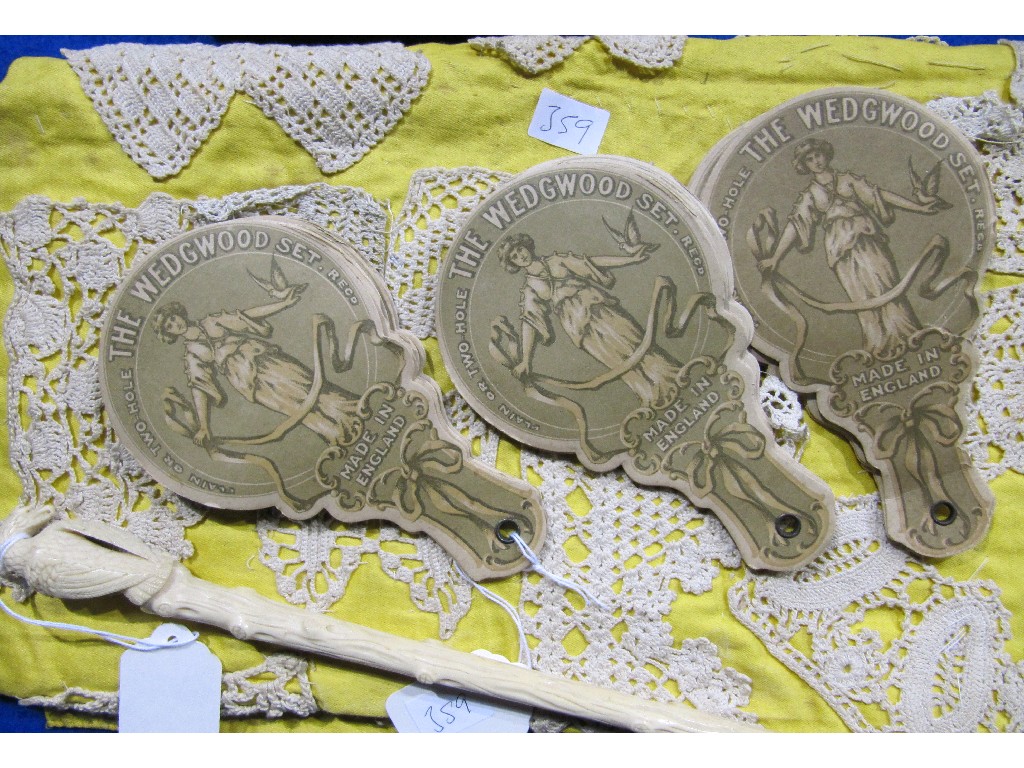 Appraisal: Lot comprising ivory handled parasol three sets of buttons and