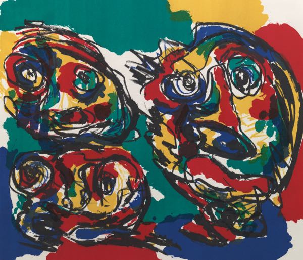 Appraisal: KAREL APPEL DUTCH - x Three Heads Lithograph on BFK