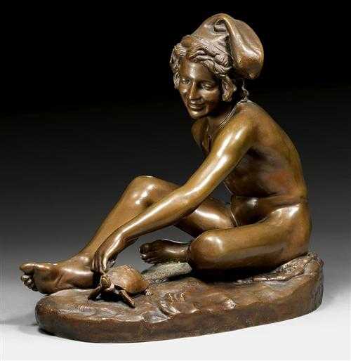 Appraisal: BRONZE FIGURE OF A SMALL NEAPOLITAN FISHERMAN Napol on III