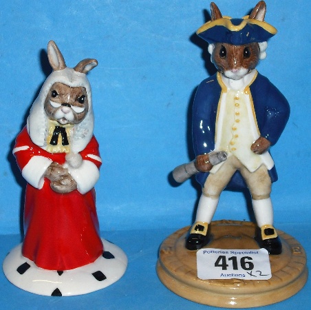 Appraisal: Royal Doulton Bunnykins Figures Captain Cook DB and Judge DB