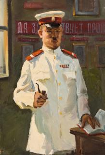 Appraisal: FYODOR VASILYEVICH ANTONOV RUSSIAN - Portrait of a Militia Sergeant