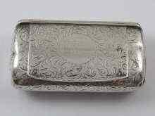 Appraisal: A small snuff box of oval section chased decoration and