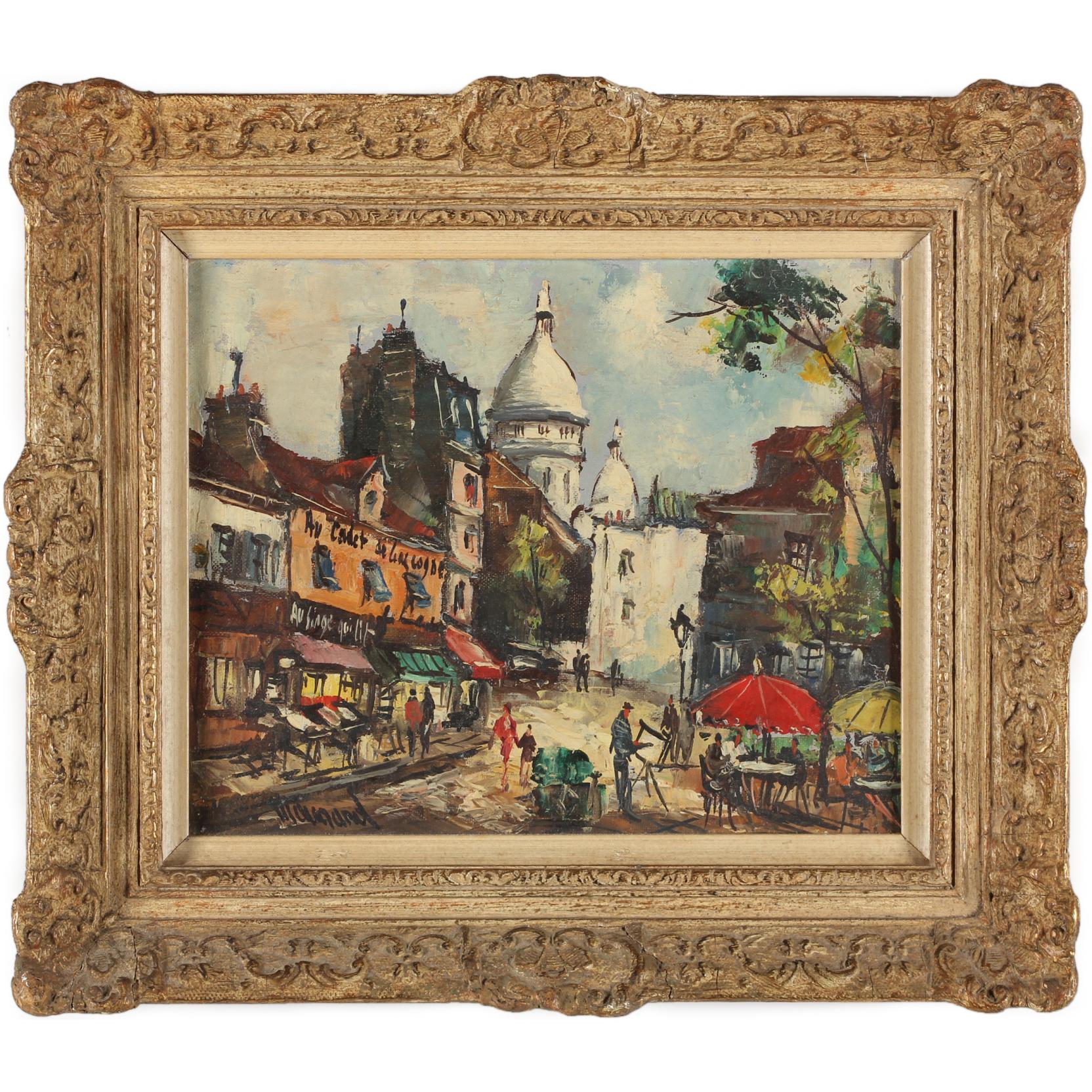 Appraisal: French School th century Place du Tertre Montmartre oil on