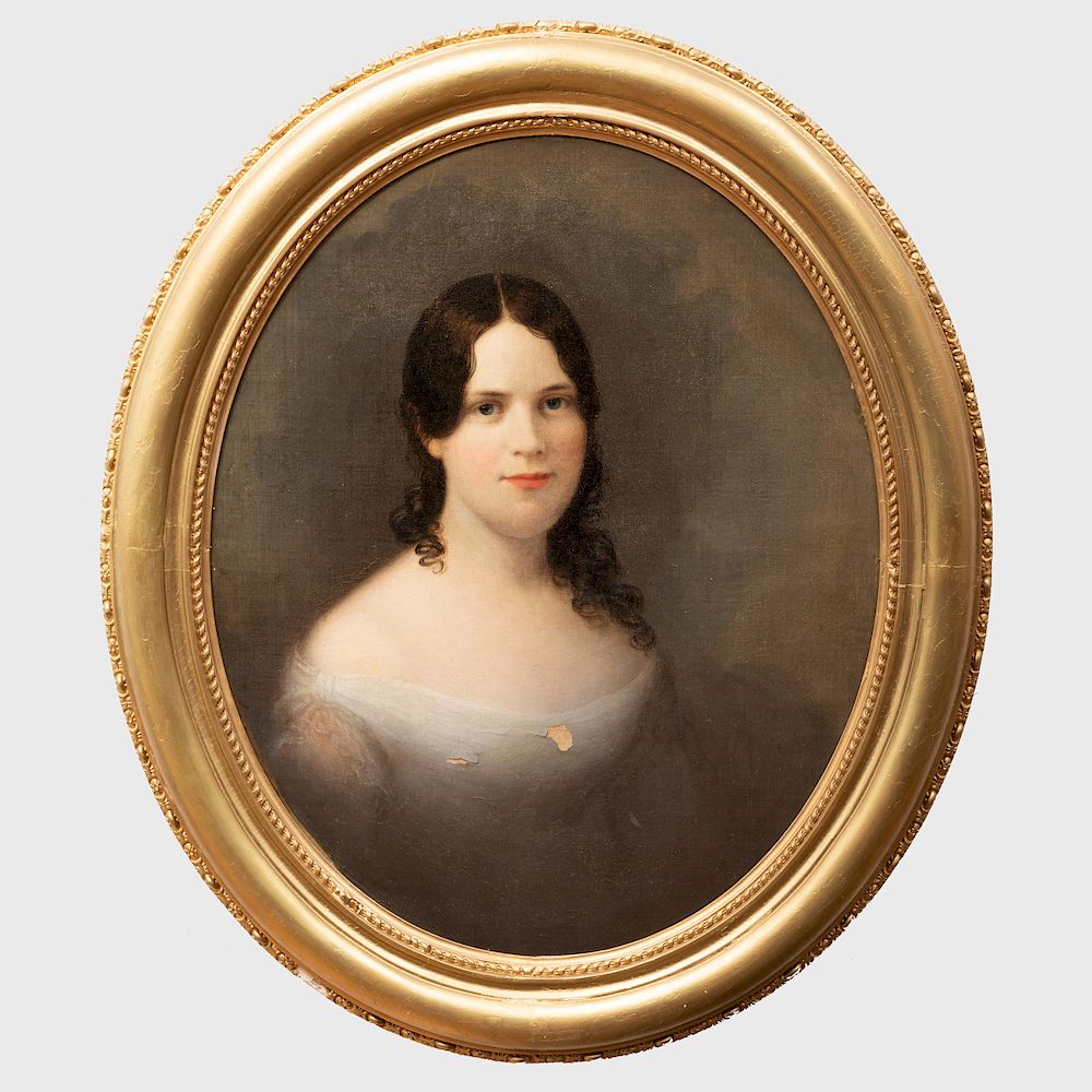 Appraisal: American School Portrait of Mary Elizabeth Knickerbacker Oi on canvas