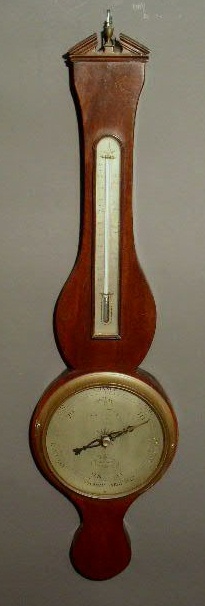 Appraisal: Mahogany banjo form barometer signed Porri Vachio Co London h