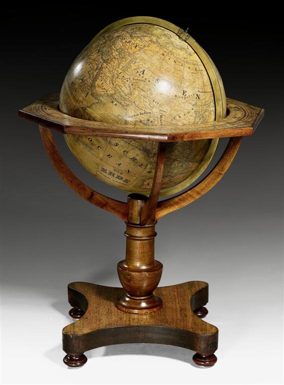 Appraisal: TABLE GLOBE Germany circa Inscribed Die Erde - zum Gebrauche