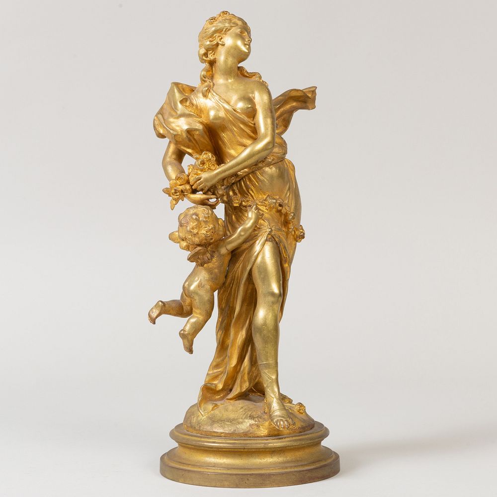 Appraisal: Jacques Marin - Venus and Cupid Gilt bronze signed 'Marin'