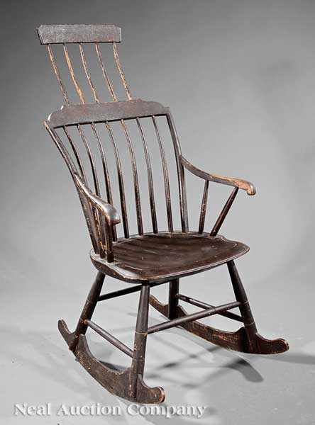 Appraisal: An American Double Comb-Back Windsor Rocking Armchair th c original