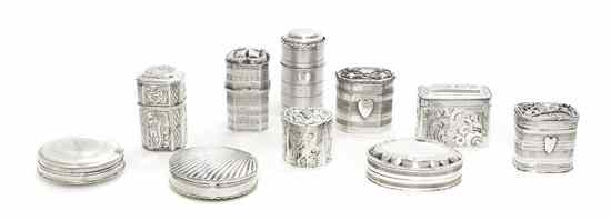 Appraisal: A Collection of Thirty Dutch Silver Snuff Boxes of varying