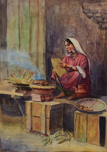 Appraisal: D WALLIAn Indian street vendor signed watercolour x cm