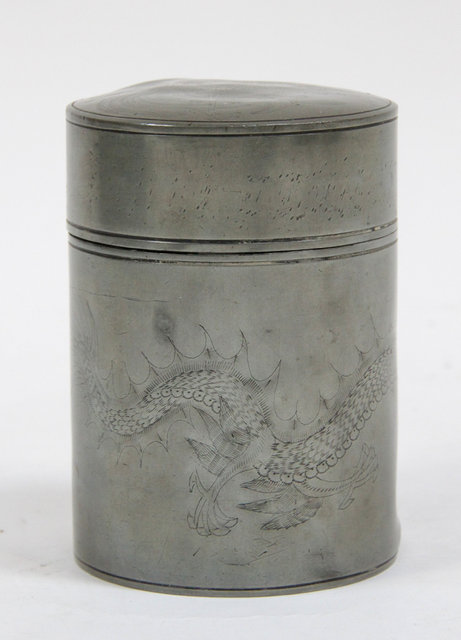 Appraisal: A Chinese pewter tobacco jar Yuen Chiong Hong Kong of