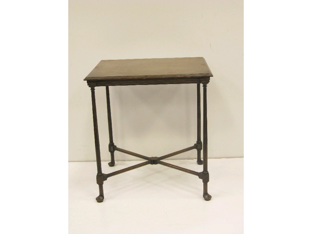 Appraisal: A mahogany Silver Table with rectangular moulded top on step