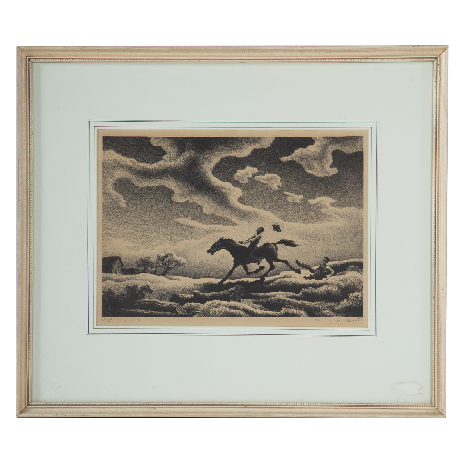 Appraisal: THOMAS HART BENTON SPRING TRYOUT LITHOGRAPH American - Lithograph pencil