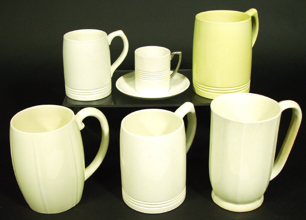 Appraisal: Five Wedgwood Keith Murray tankards and a coffee can and