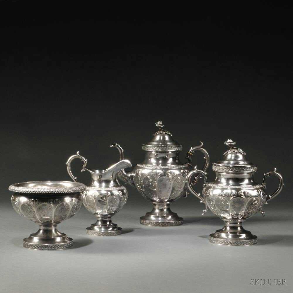 Appraisal: Three Pieces of Ball Black Co Silver Tea Ware New