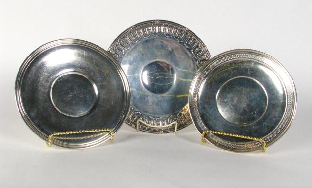 Appraisal: Group of Three Sterling Silver Trays including one Gorham cookie