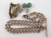 Appraisal: A mixed lot comprising a silver albert chain a white