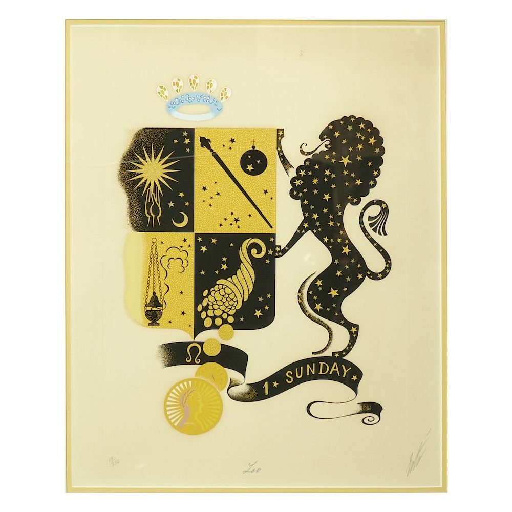 Appraisal: Erte Leo Serigraph Erte Zodiac Serigraph Leo Signed and numbered