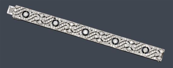 Appraisal: DIAMOND BRACELET CARTIER ca Platinum Fancy bracelet in the Art