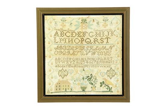 Appraisal: GOOD OHIO SAMPLER Sarah Homes Schenck Piqua Miami County silk