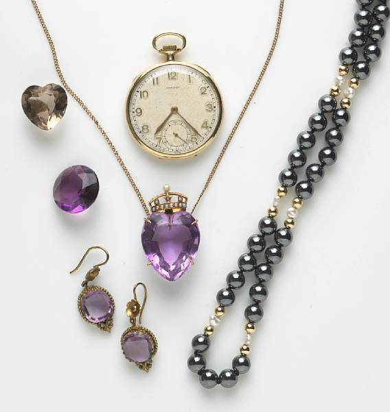 Appraisal: A collection of gem-set k k and silver jewelry together