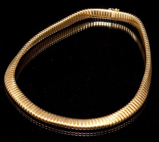 Appraisal: Italian lady's K yellow gold flexible necklace in length grams