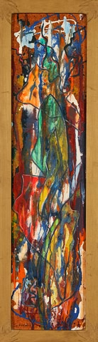 Appraisal: Modernist composition oil on masonite x SLL Jos Meierhans Artist