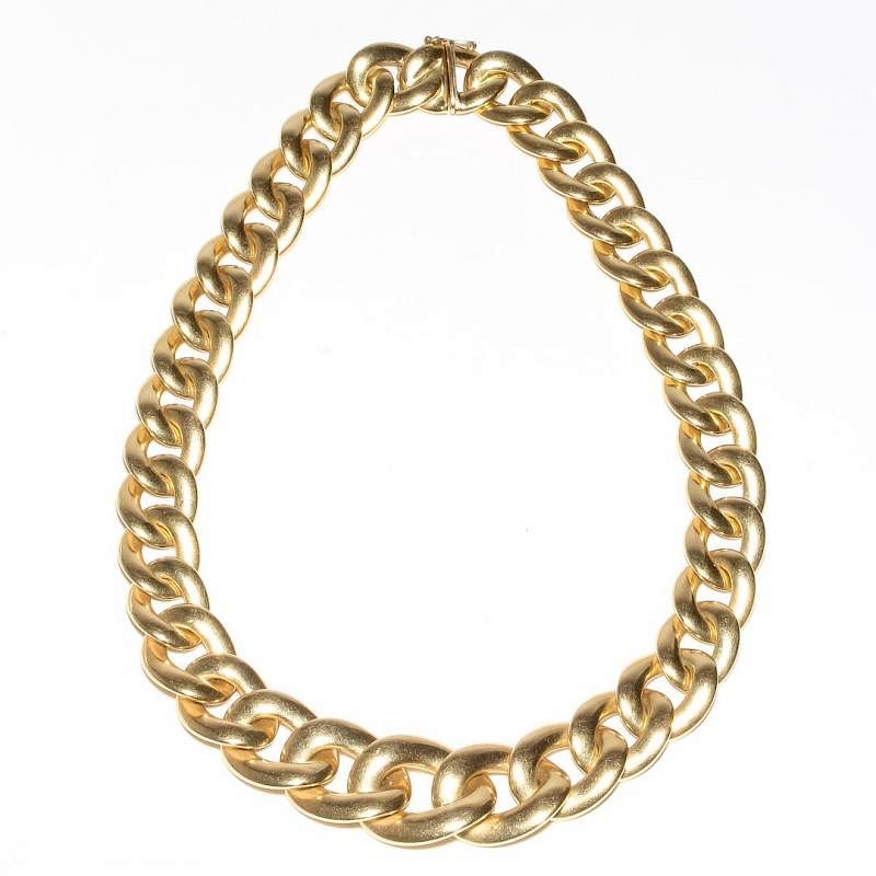 Appraisal: Italian K Gold Graduated Chain Necklace K gold curb chain