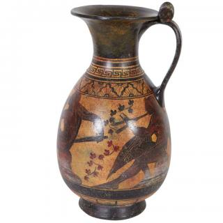 Appraisal: Ancient Greek Hand painted with black figures on rounded foot