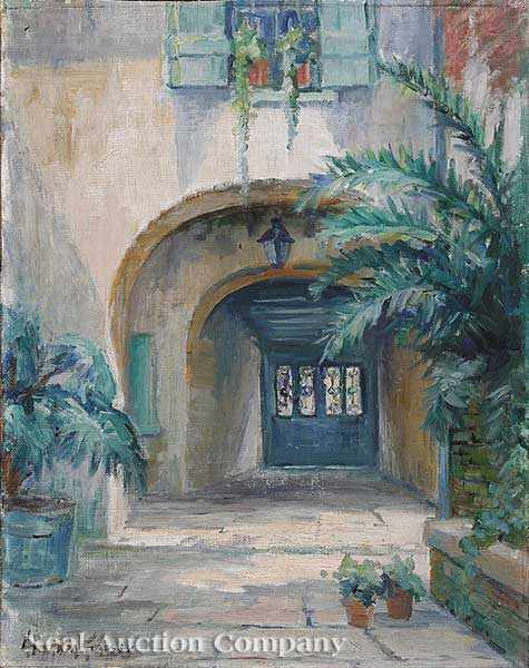 Appraisal: Alberta Kinsey American New Orleans - French Quarter Courtyard oil