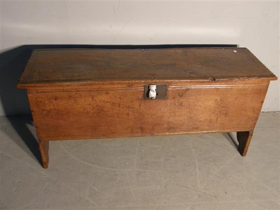 Appraisal: th century carved oak coffer with twin candle boxes h