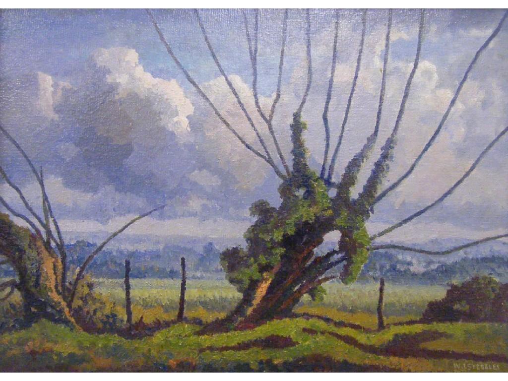 Appraisal: By Walter James Steggles - - 'Willows near Chippenham' landscape