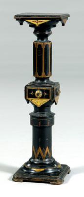 Appraisal: Aesthetic movement pedestal ebonized and parcel gilt with red green