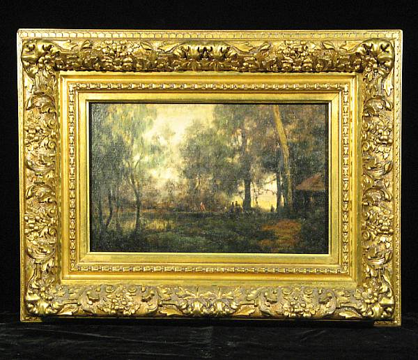 Appraisal: Clarkson Dye American - A Wooded Landscape with Figures by