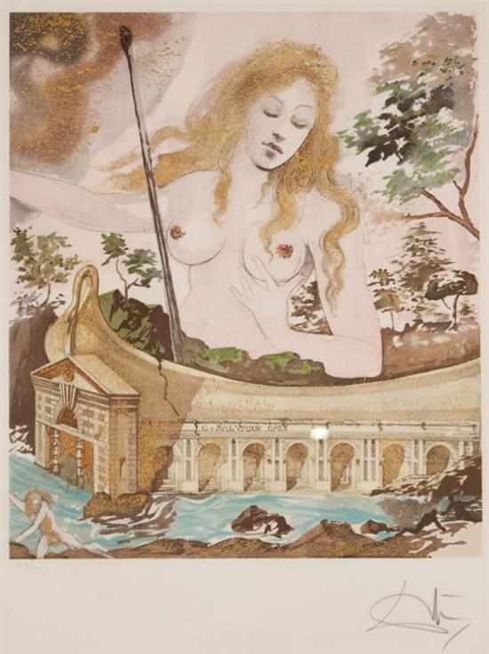 Appraisal: Salvador Dali Spanish - Surrealist Composition with Female Nude color