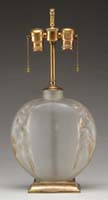 Appraisal: R LALIQUE LAMP BASE Frosted glass with nude maiden decoration