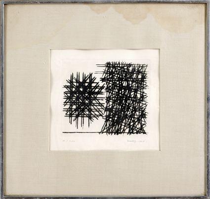 Appraisal: PIERO DORAZIO - UNTITLED Etching on paper x in plate