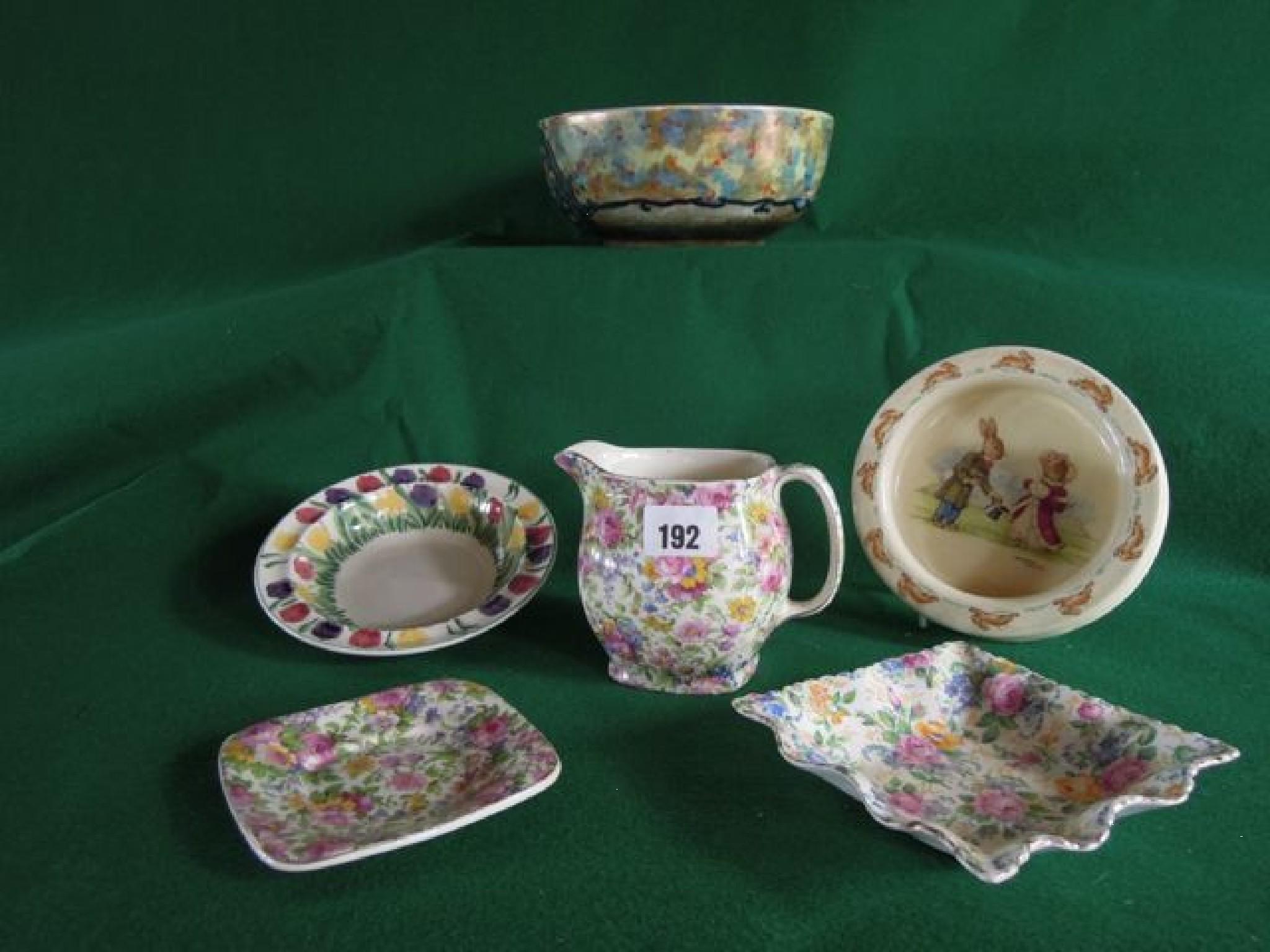 Appraisal: Three pieces of chintz china comprising a James Kent Limited