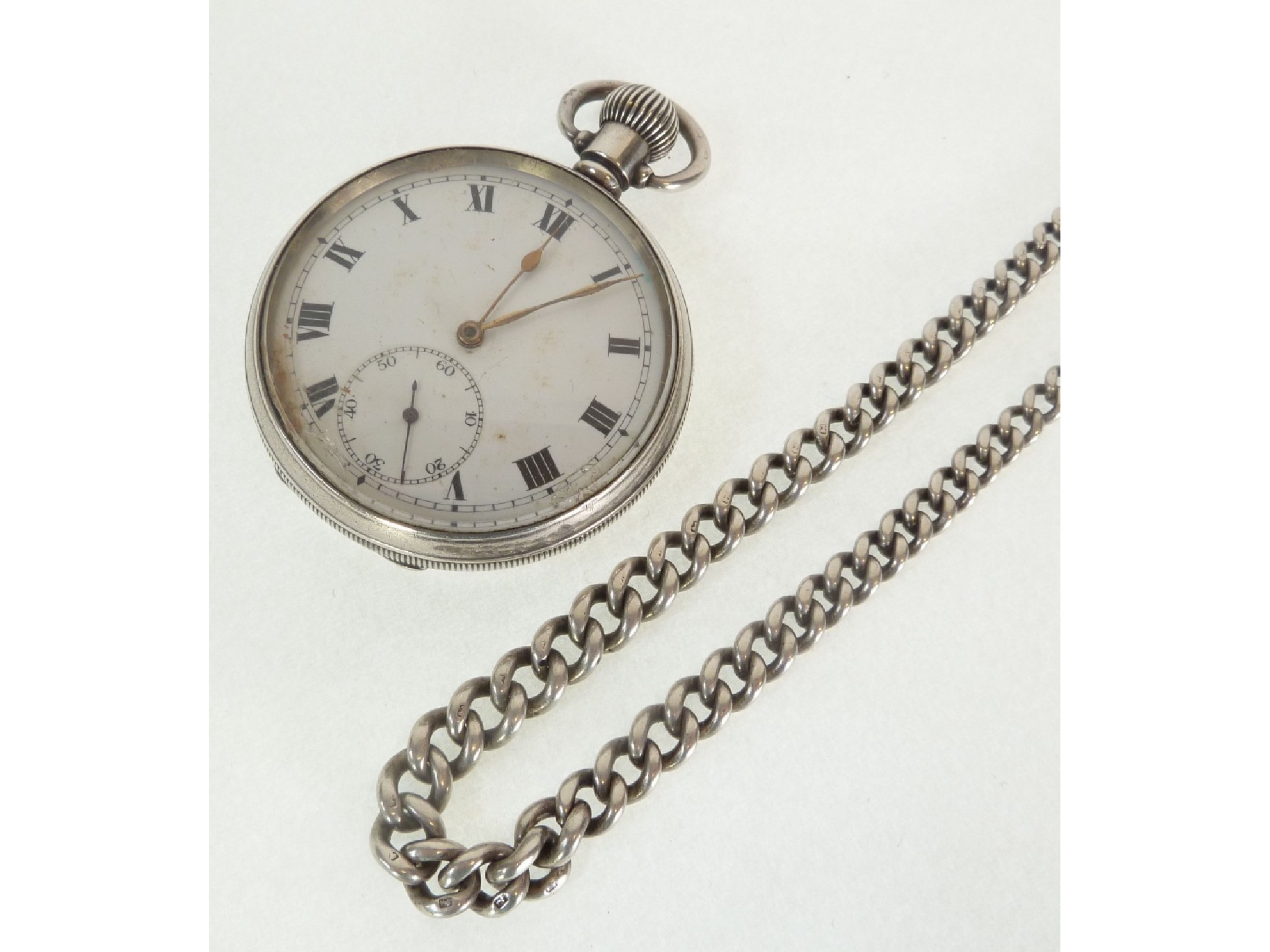 Appraisal: A SILVER CASED OPEN FACED POCKET WATCH keyless movement the