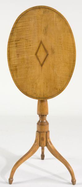 Appraisal: New England Candlestand early th c tiger maple and maple