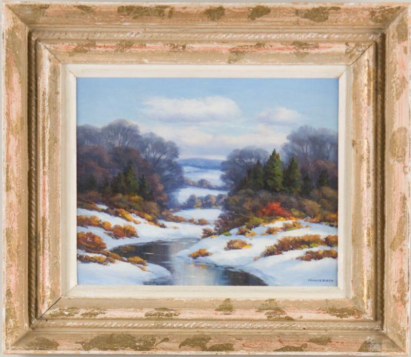 Appraisal: Francis Dixon NY CA - Winter Creek oil on masonite