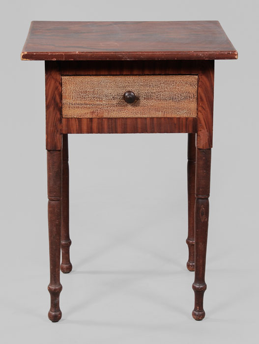 Appraisal: American Paint-Decorated One-Drawer Table probably Pennsylvania th century pine and