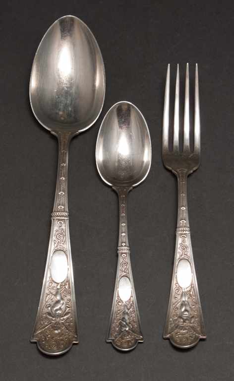 Appraisal: Group of American Aesthetic style sterling silver flatware Albert Cole