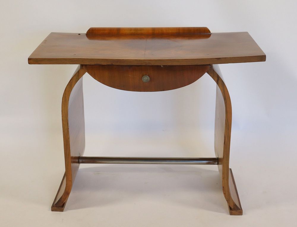 Appraisal: Biedermeier Occasional Drawer Table With Brass Stretcher From a NYC