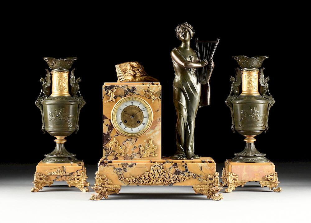 Appraisal: A DUTCH N O-GREC BRONZE AND GILT METAL MOUNTED SIENA