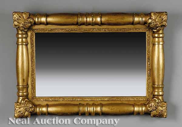 Appraisal: An American Classical Giltwood Mirror early th c split baluster