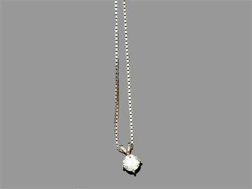 Appraisal: BRILLIANT-CUT DIAMOND PENDANT WITH CHAIN White gold Classic sober solitaire