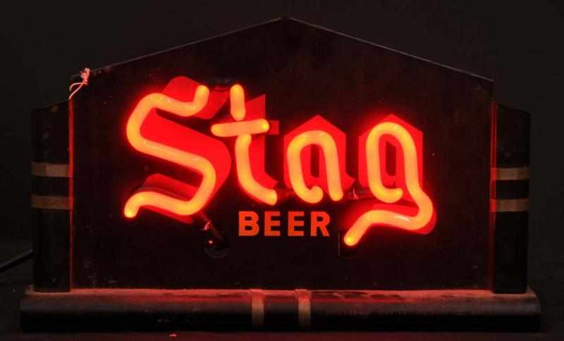 Appraisal: Stag Can Neon Sign Description s Griesedieck Western Brewing Co